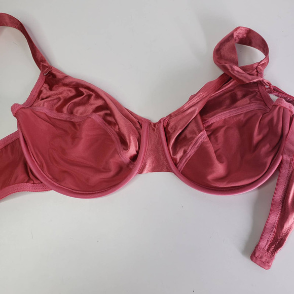 Vintage 90s Victoria's Secret Second Skin Satin Bra 38C Rose Pink Underwire 95 - Picture 6 of 9